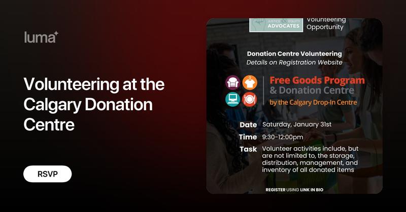 Volunteering at the Calgary Donation Centre · Luma